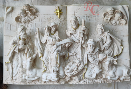 Pesebre de pared en marmolina fina 