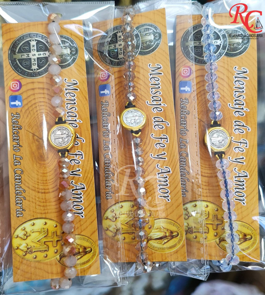 Pulsera de san benito y murano x 12 