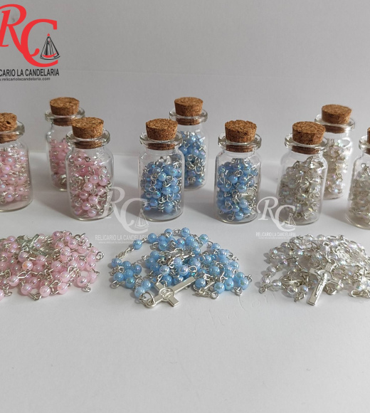 camandulas en mini botellas de colores x 12 