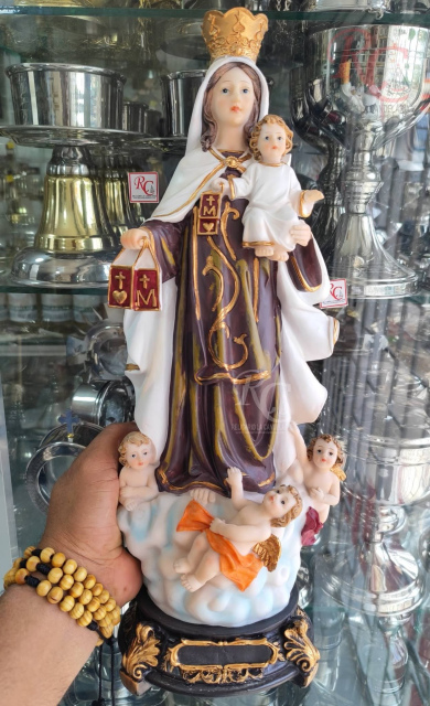 virgen del carmen 41 cm ángeles 