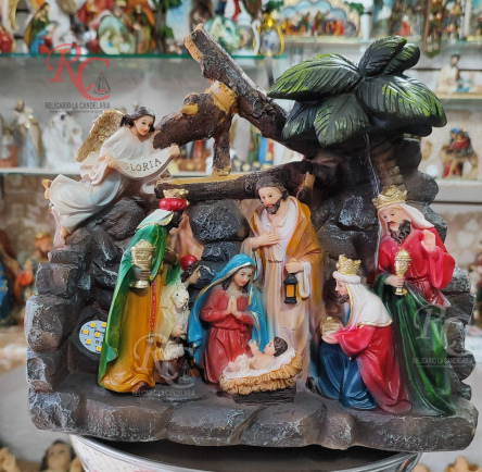 Pesebres con Luz led en Marmolina 27 cm x 24 cm